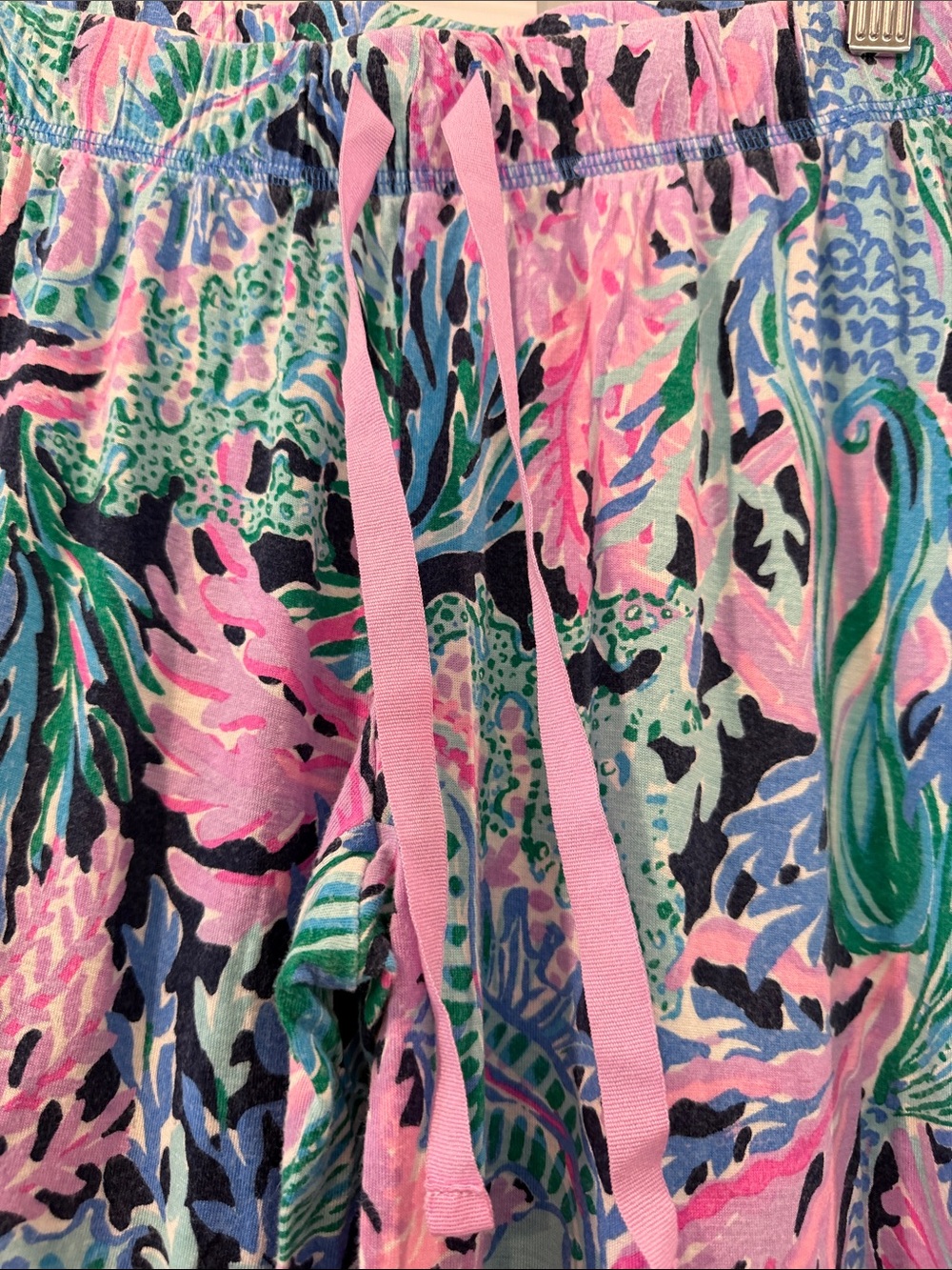 Lilly Pulitzer Coral Reef Pajama Set Pink, Green & Blue - Picture 5 of 16